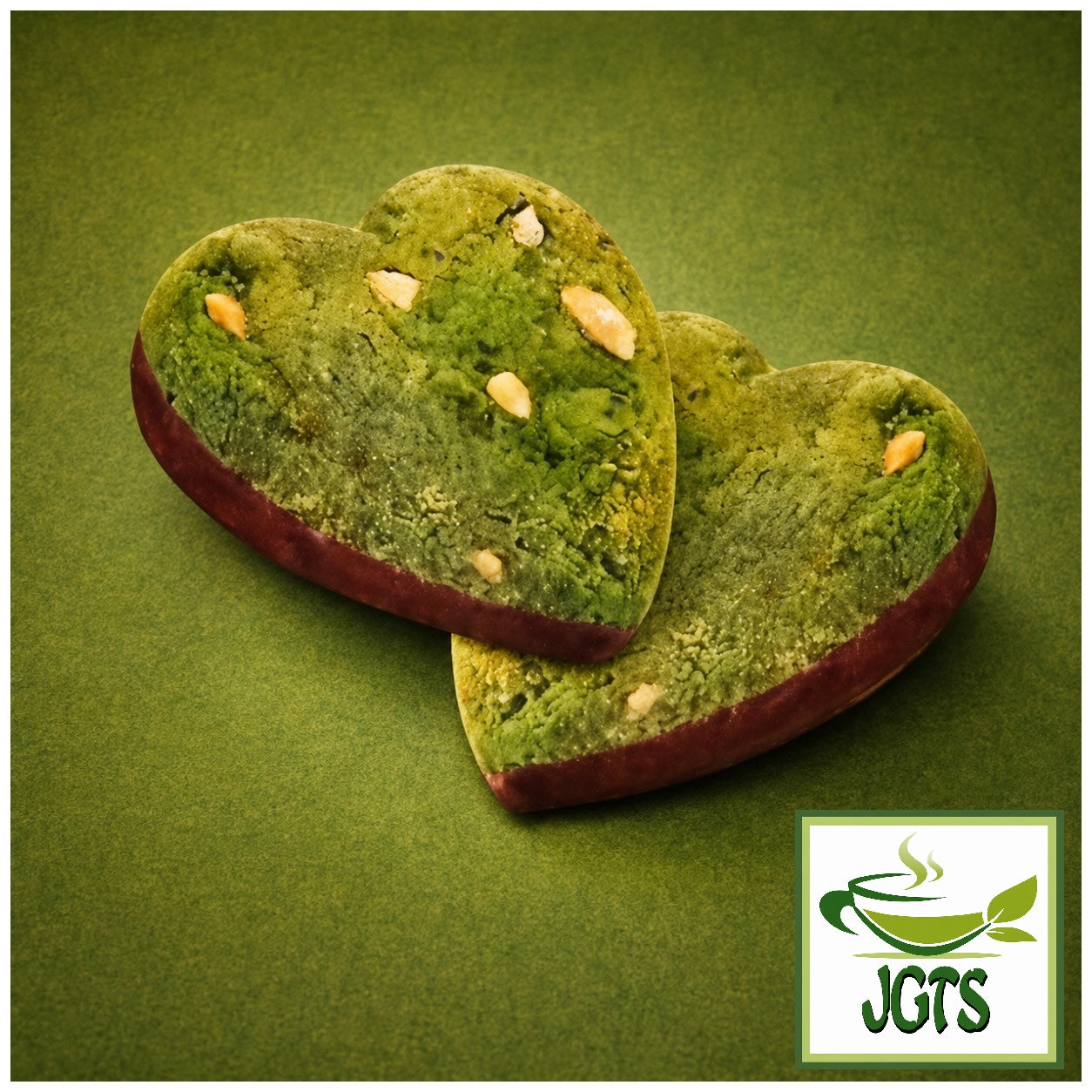 (Fujiya) - Heart Cookies Matcha Macadamia - 2 Matcha cookies