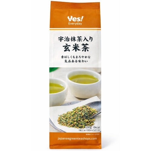 GENMAICHA (Brown rice tea) with UJI MATCHA