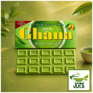 (Ghana) Matcha Chocolate - Package and matcha chocolatewhite 