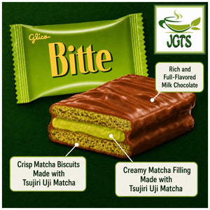 Glico Bitte Matcha Chocolate - Matcha cream uji matcha biscuits wrapped in milk chocolate (E)