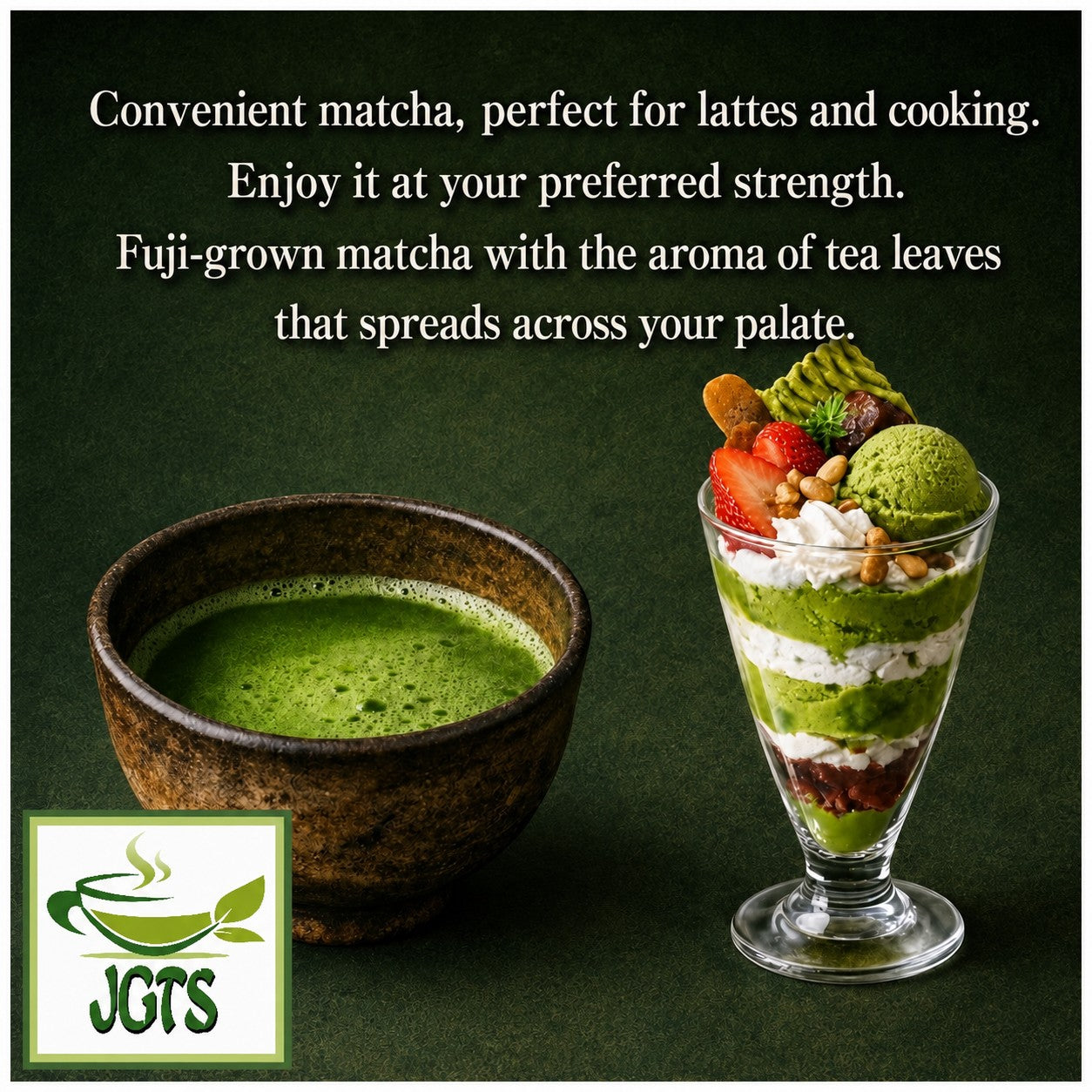 (Hagiri) Shizuoka Fuji Matcha - serving suggestions (E)