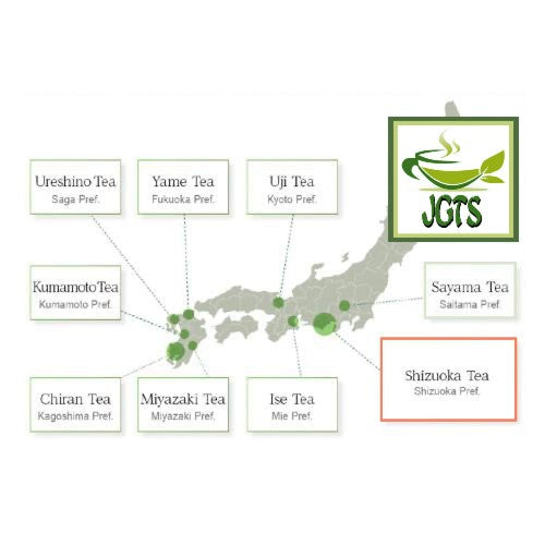 Harada Sencha One Cup Of Catechin Green Tea Powder (Large) - Japan Tea growing map
