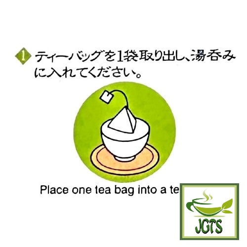 Harada Shizuoka Sencha Tea Bags - Instructions to brew Step 1