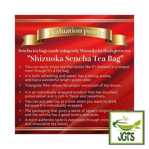 Harada Shizuoka Sencha Tea Bags - Product points