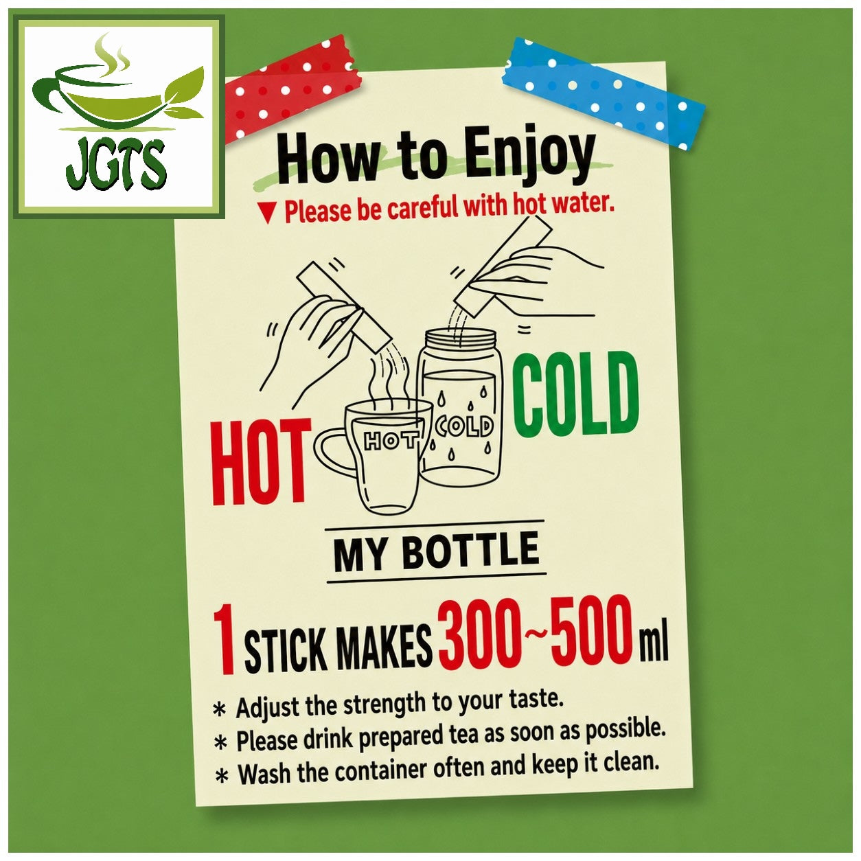 ITO EN -Bottle De Sticks Oi Ocha Matcha Green Tea - Instructions how to brew (E)