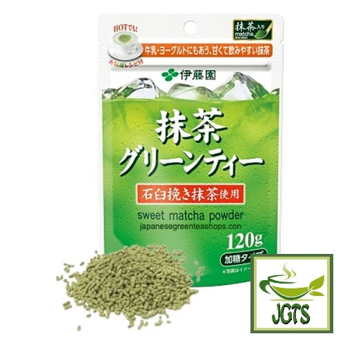 ITO EN Matcha Green Tea Sweet Matcha Powder - Package and matcha powder