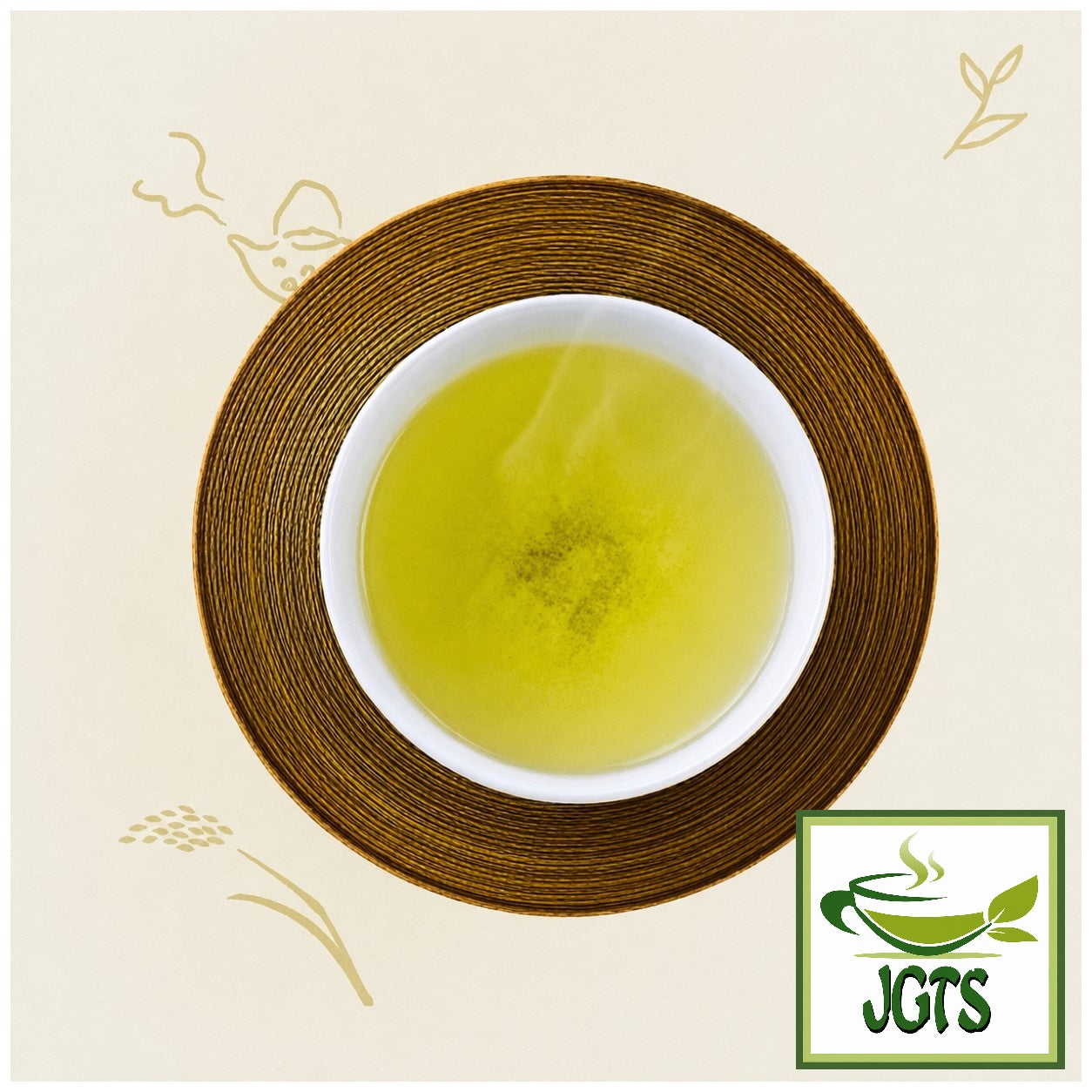 ITOEN Oi Ocha Brown Rice Tea with Uji Matcha - Fresh brewed in cup