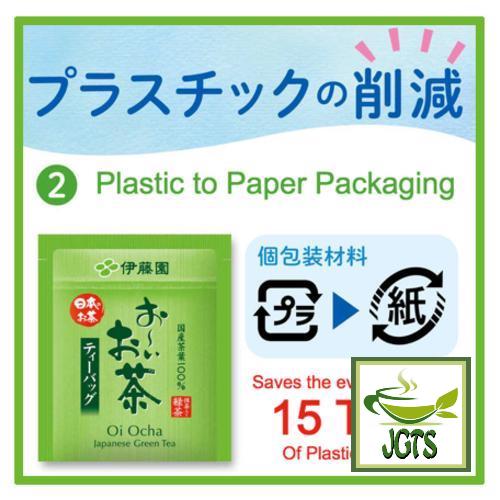 ITO EN Oi Ocha Eco Green Tea Bags- Paper to Plastic saves environment 15 tons of waste