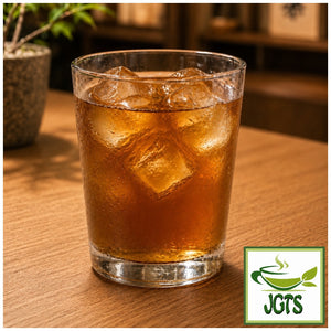 (ITO EN) Home Size Roasted Green Tea Houjicha - Served iced in a glass