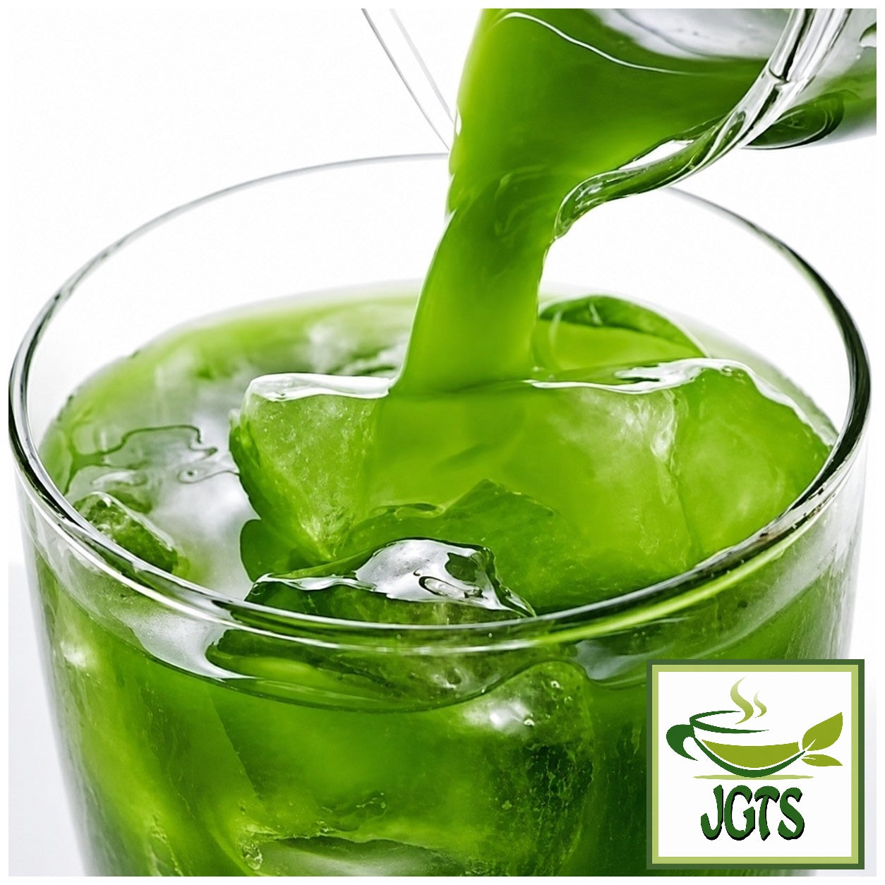 (ITO EN) Matcha Green Tea Sweet Matcha Powder - Iced Matcha in Glass