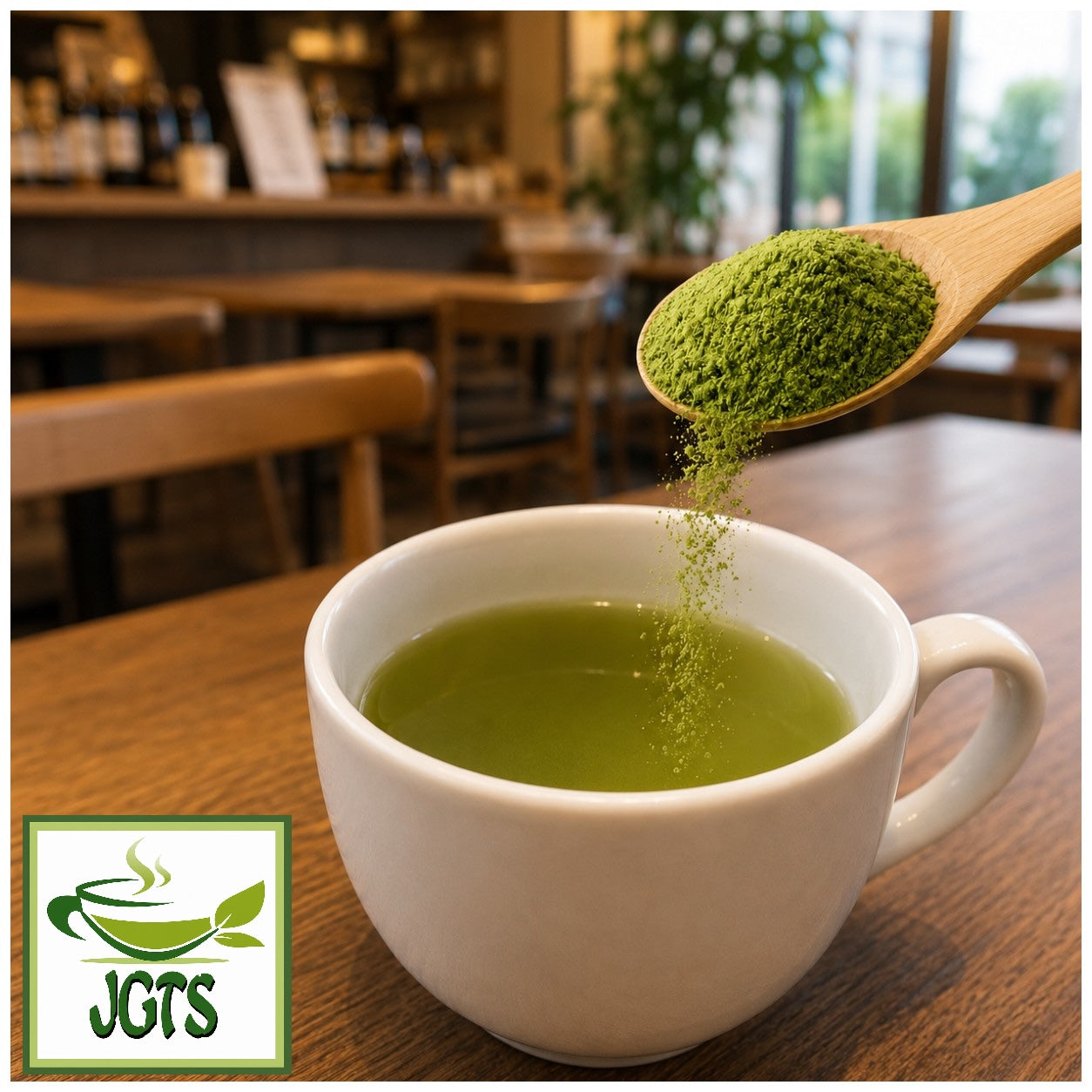 (ITO EN) Oi Ocha Deep Sarasara Matcha Instant Green Tea (80 grams) - Prepareing at a tea shop