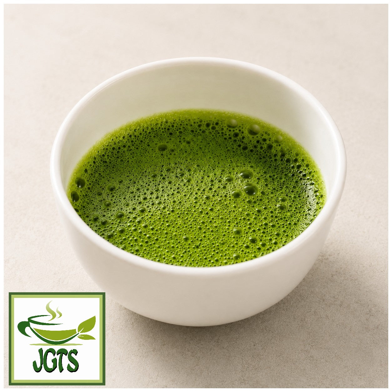 (Iyemon) Stone Ground Uji Matcha - A bowl of whisked matcha photograph