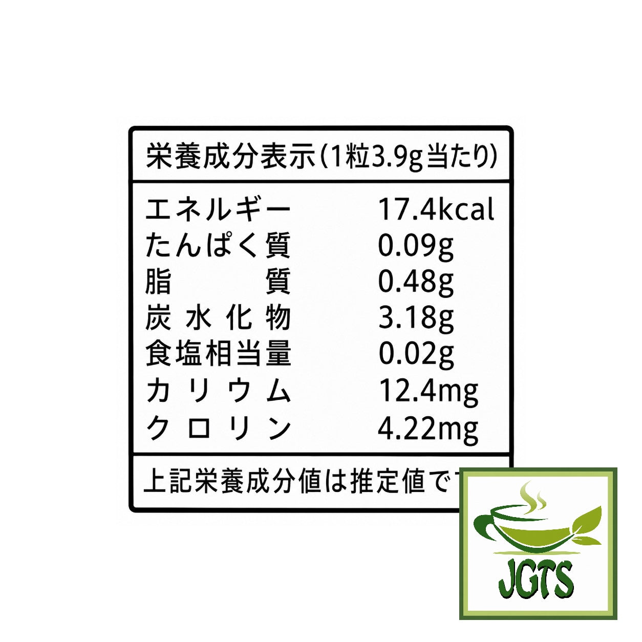 (Kanro) Gold Milk Matcha Latte - Nutrition information