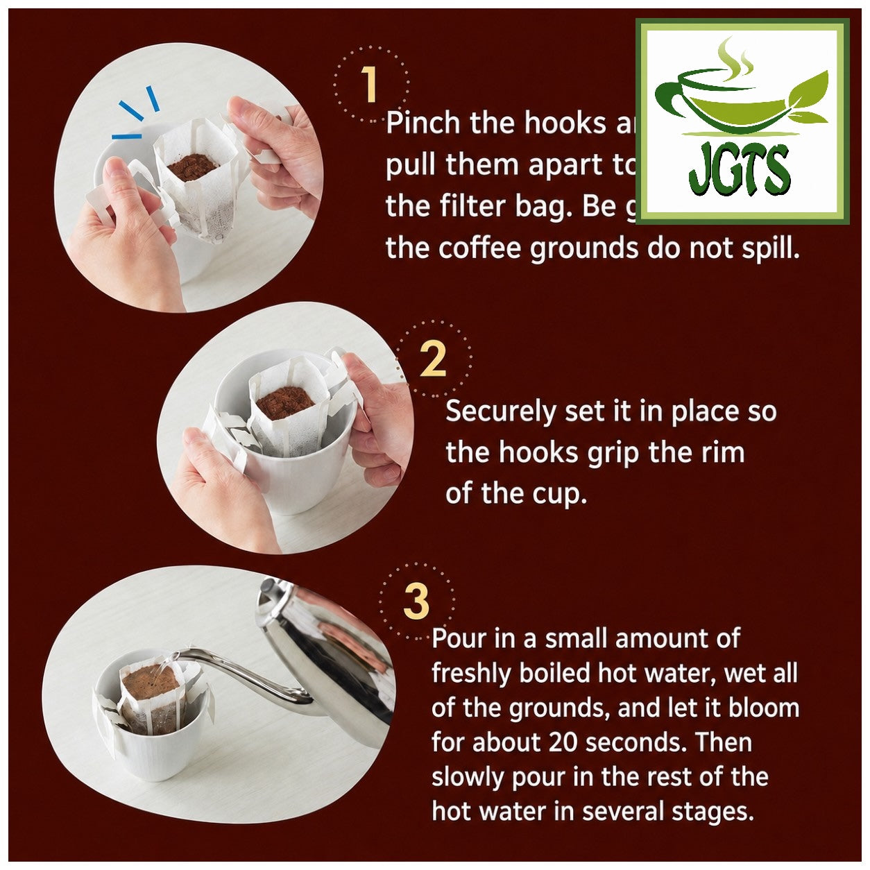 Kataoka - Bussan Takumi No Rich Blend Drip Coffee - Instructions How to brew (E)