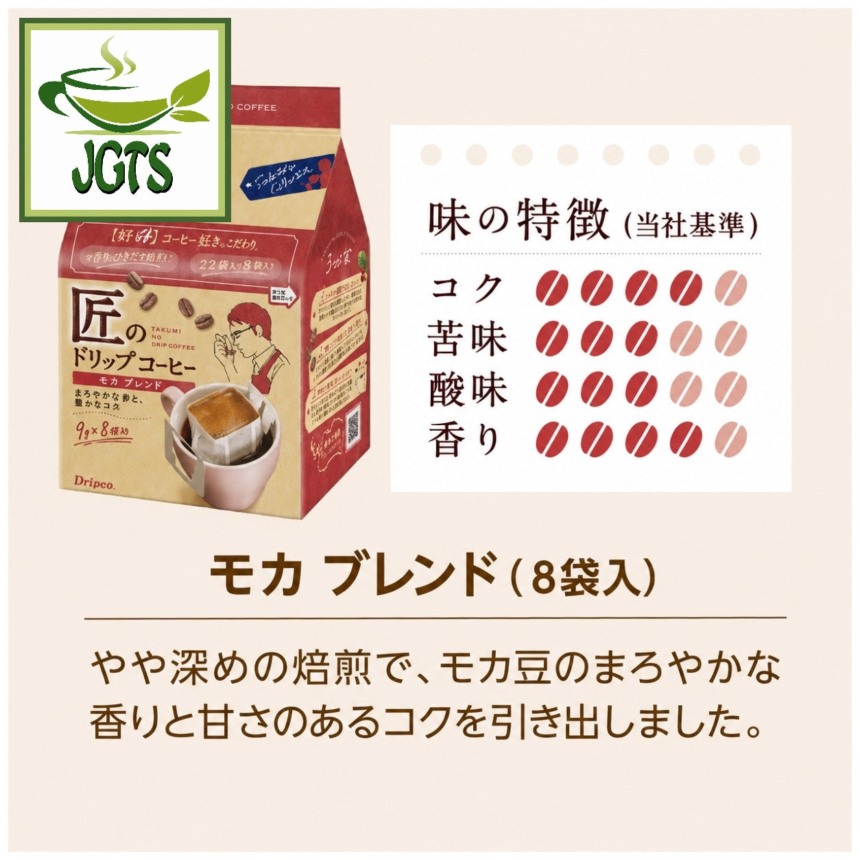 (Kataoka - Bussan) Takumi's Mocha Blend Drip Coffee - Coffee blends flavor chart