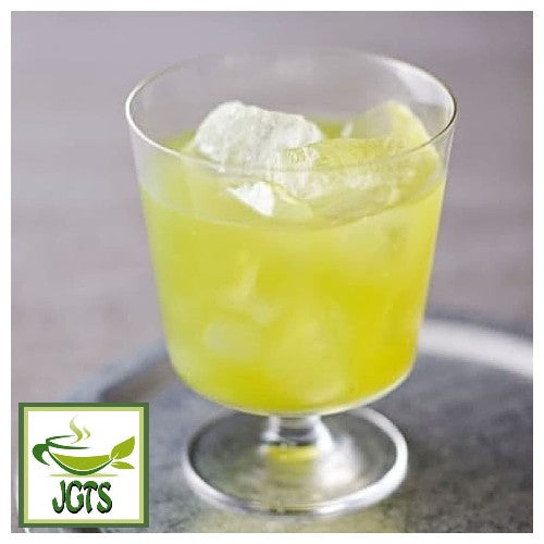 Kataoka Tsujiri Green Lemon Tea with Uji Matcha and Honey (Sticks) - Served iced in glass