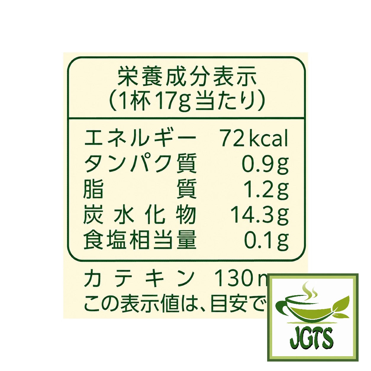 (Kataoka Tsujiri) - Matcha Milk Soft Flavor - Nutrition information
