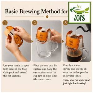 (Kataoka) - Drip Coffee Mon Cafe Variety Pack- Instructions to brew moncafe coffee