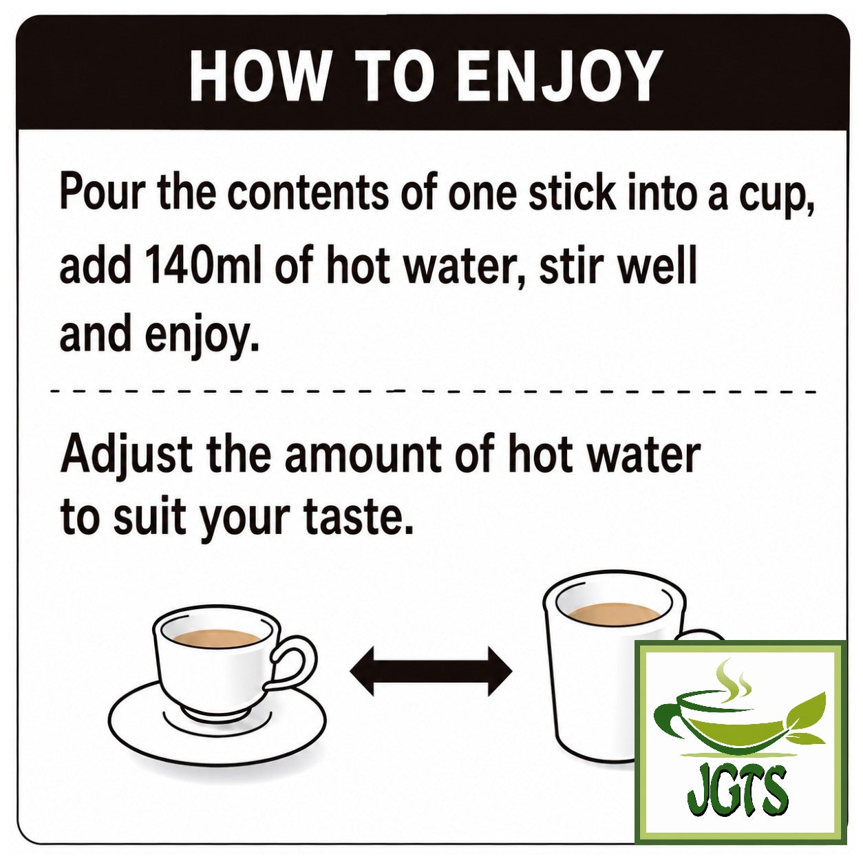 Key Coffee Cafe Mocha Luxury Tailoring Instant Coffee - Directions how to make key cafe au lait (E)