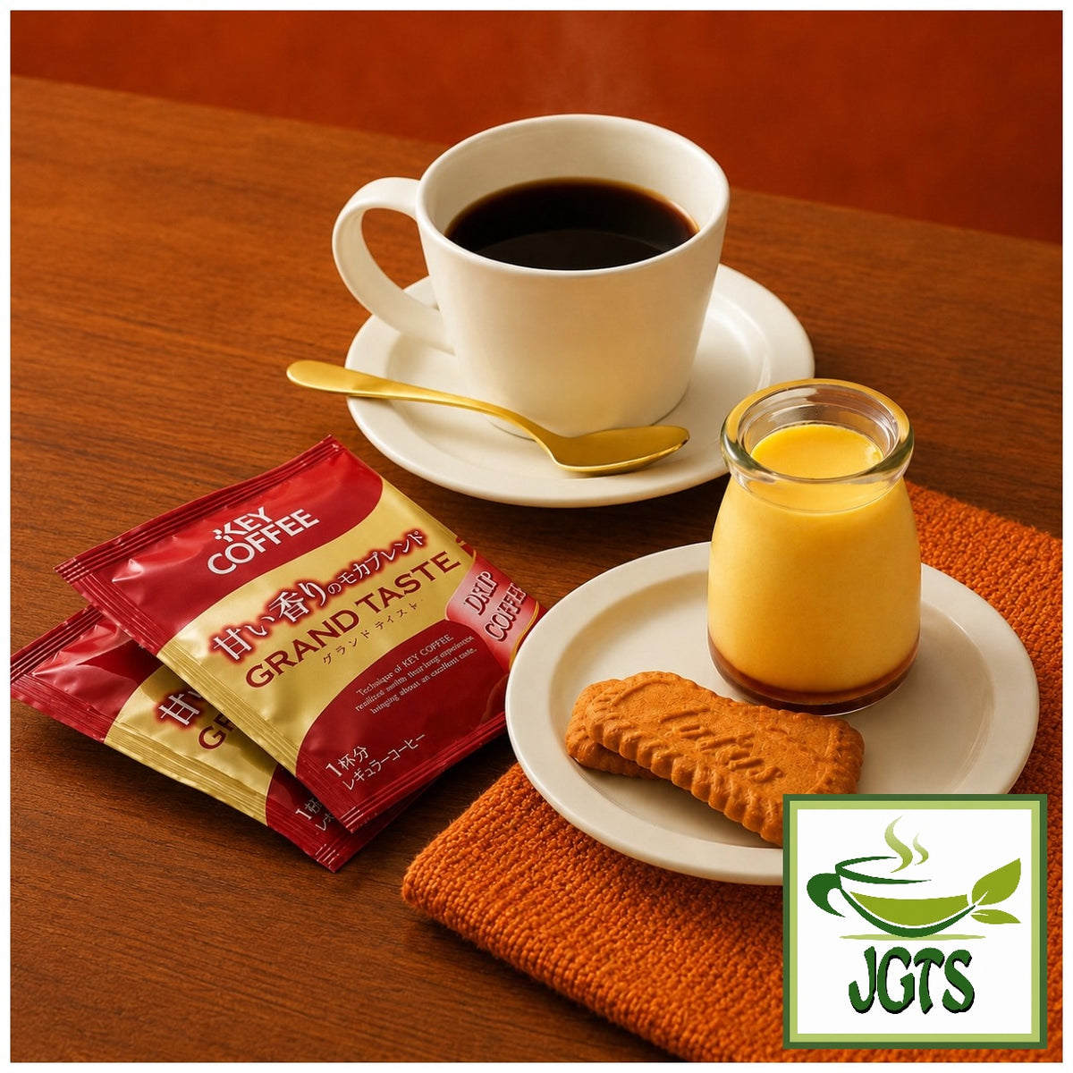 Key Coffee Grand Taste Mocha Blend Drip Coffee - Brewed in a cup served with a snack