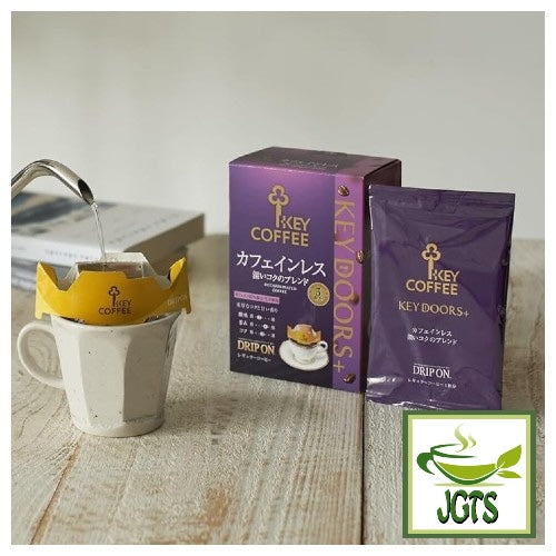 Key Coffee KEY DOORS Caffeine-free Deep Rich Blend Drip On Coffee - Box and individually wrapped stick