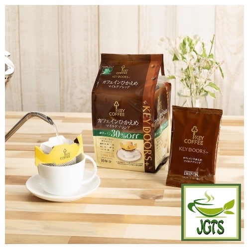 Key Coffee KEY DOORS Drip On Low Caffeine Mild Blend - Package single serving drip in cup
