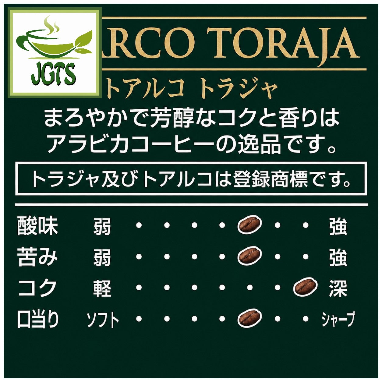 (Key Coffee) - Drip on Toarco Toraja 5 Pack - flavor chart Japanese