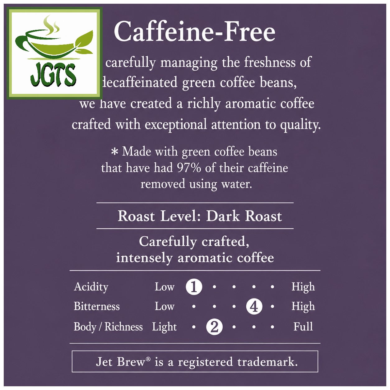 (Key Coffee) - KEY DOORS JET BREW Decaffeinated Blend Drip Coffee - Flavor chart (E)