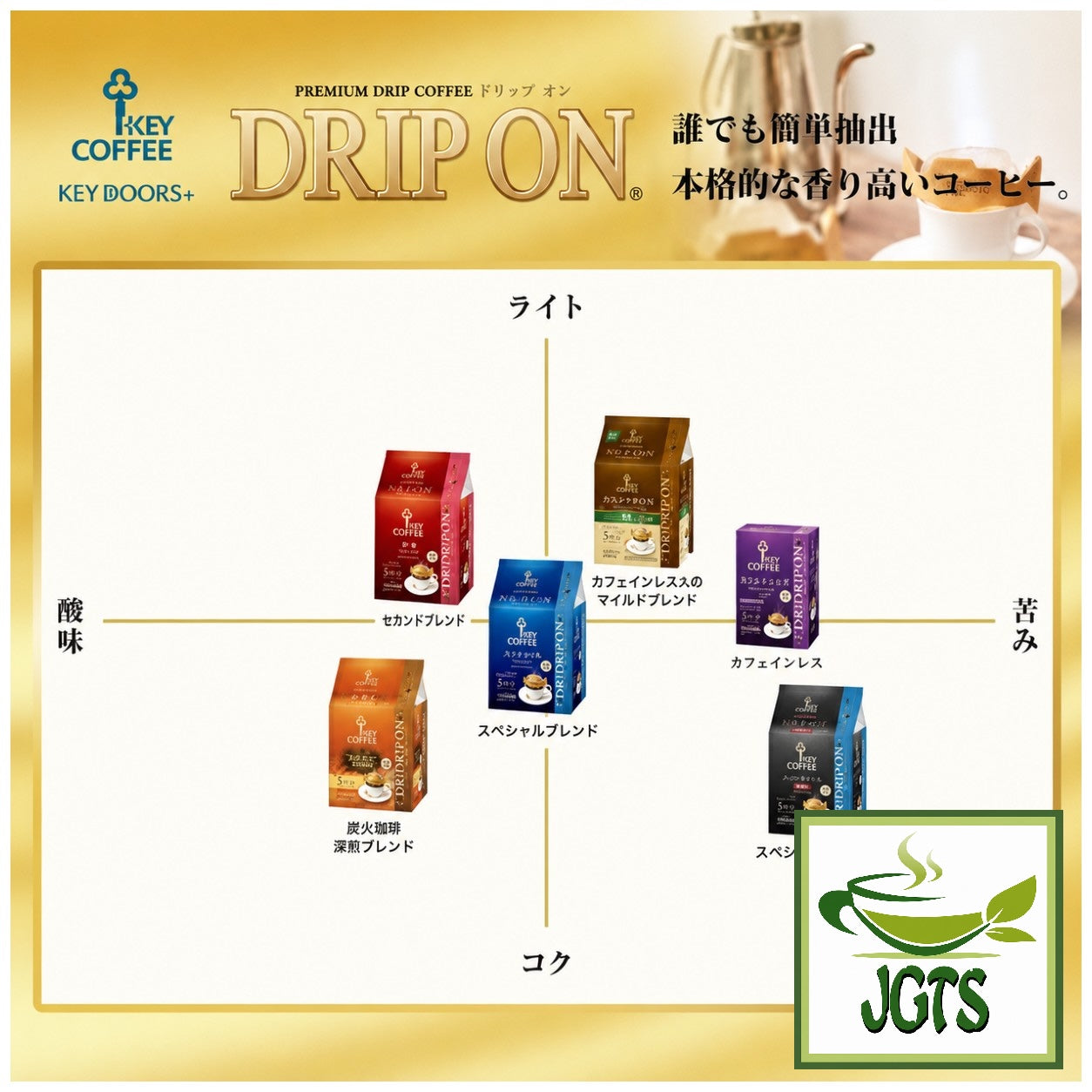 (Key Coffee) KEY DOORS Drip On Special Blend - Blend comparison chart
