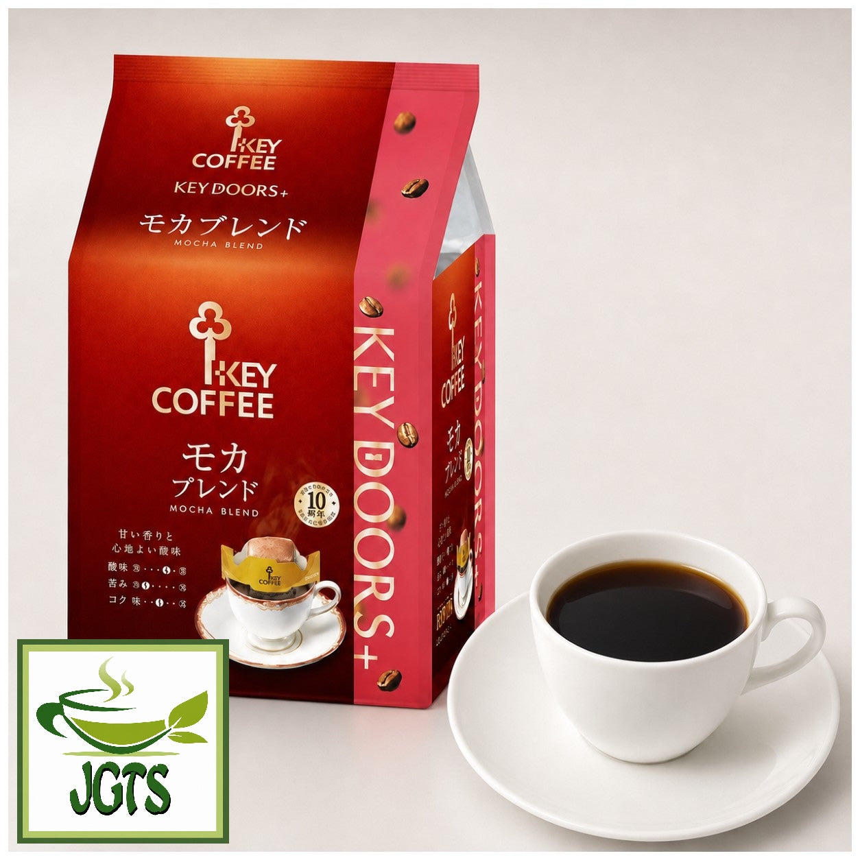 Key Coffee+ KEY DOORS+ Drip On Mocha Blend - Drip brewed in cup and package
