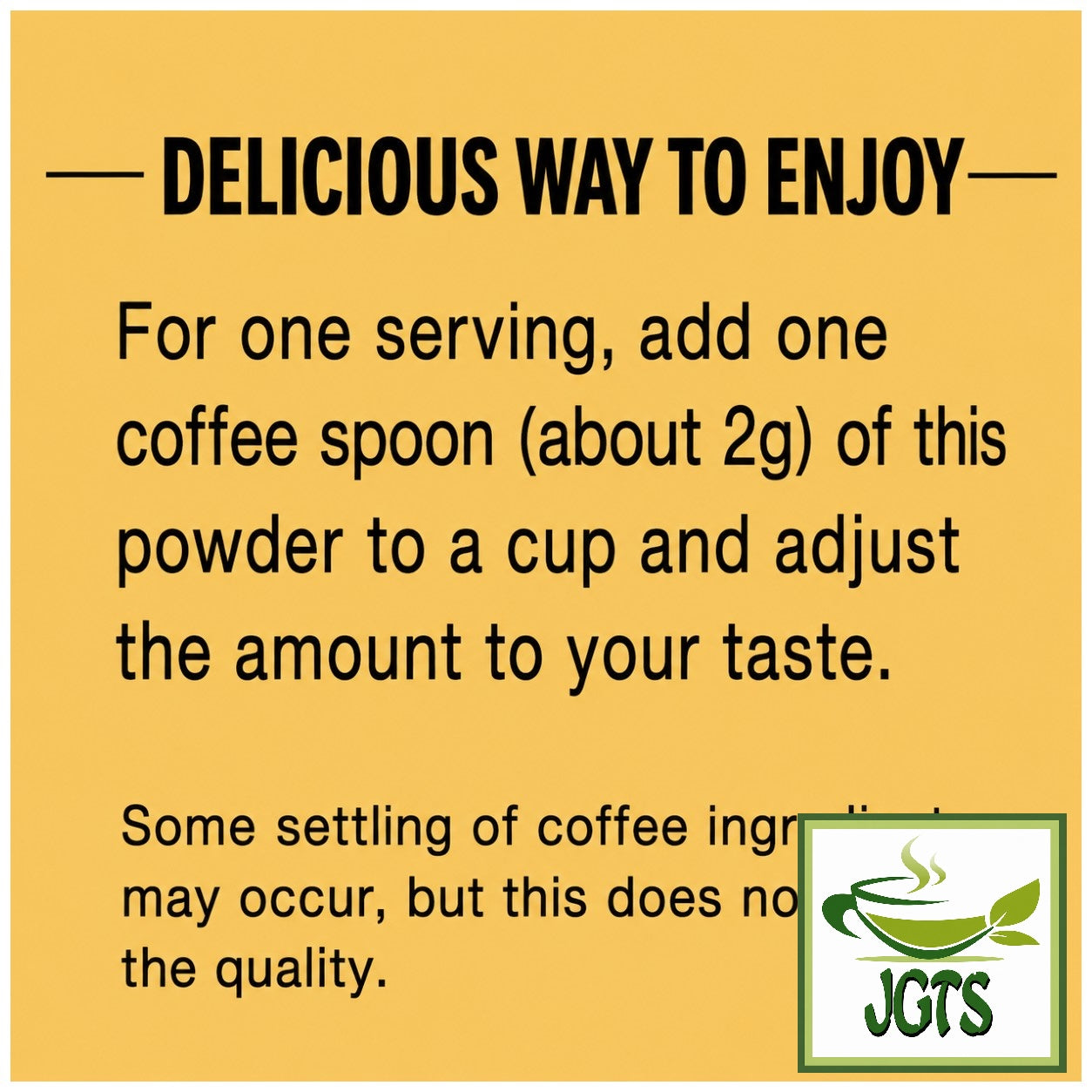 (Key Coffee) Special Blend Instant Coffee - How to brew instant coffee (E)