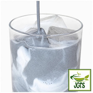 Kuki Sangyo . Kuro Goma (Black Sesame) Latte (4 Pack) - Poured over ice in glass