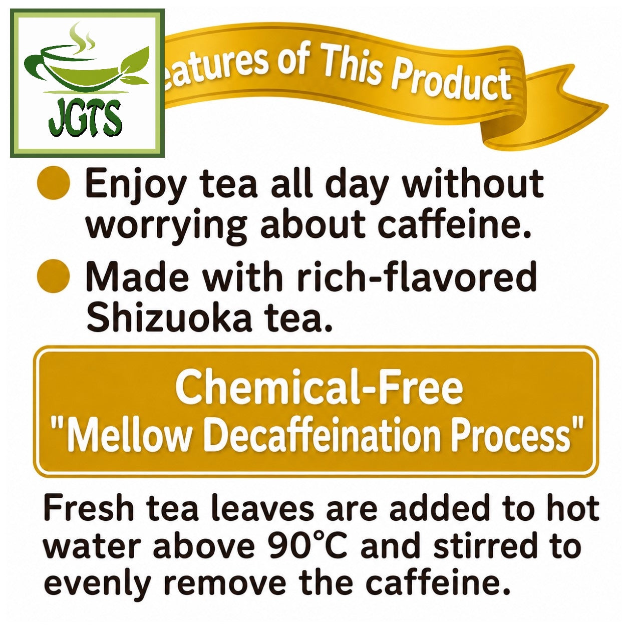 Kunitaro Moomin Decaffeinated Genmaicha Brown Rice Tea - Product features (E)