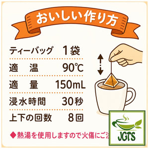 Kunitaro Moomin Decaffeinated Houjicha Roasted Green Tea Bags - Instructions how to brew