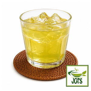 Kunitaro Uji Matcha Green Tea Bags (Value Pack) - served over ice in a glass