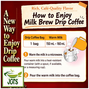 (Kunitaro) AVANCE Premium Drip coffee Rich Deep Special Blend - Instructions to make cafe au lait (E)