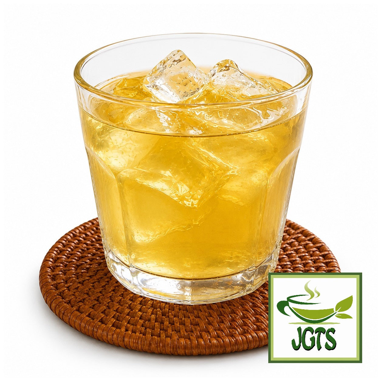 (Kunitaro) Fragrant Brown Rice Tea Bags - served over ice in a glass