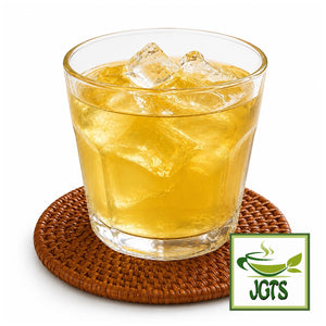 (Kunitaro) Fragrant Brown Rice Tea Bags - served over ice in a glass