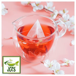 Lipton Sakura Tea Japan Limited Blend - Box with cherry blossoms - Sakura teabag in cup