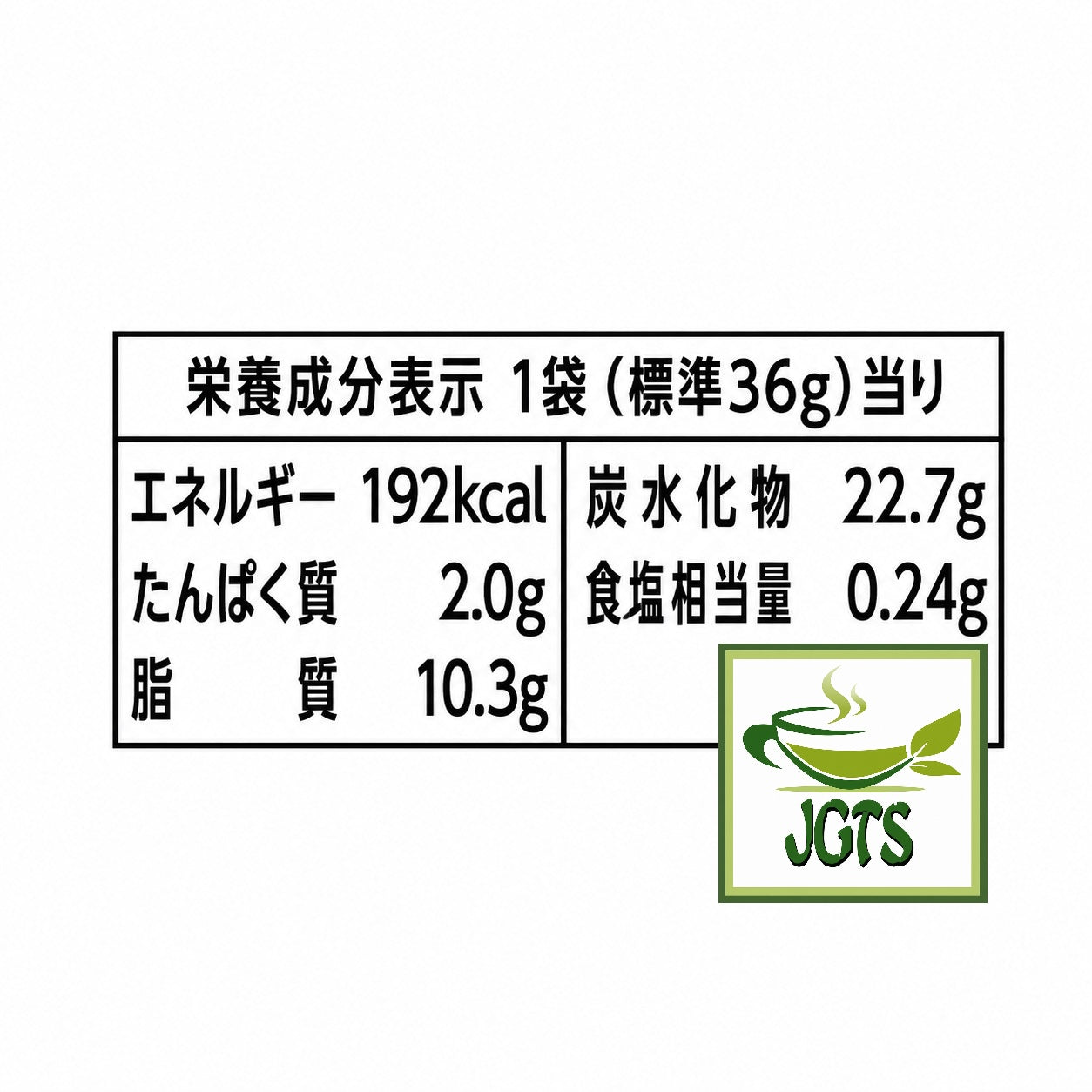 Lotte - Toppo Carefully Selected Fragrant Matcha - Nutrition information