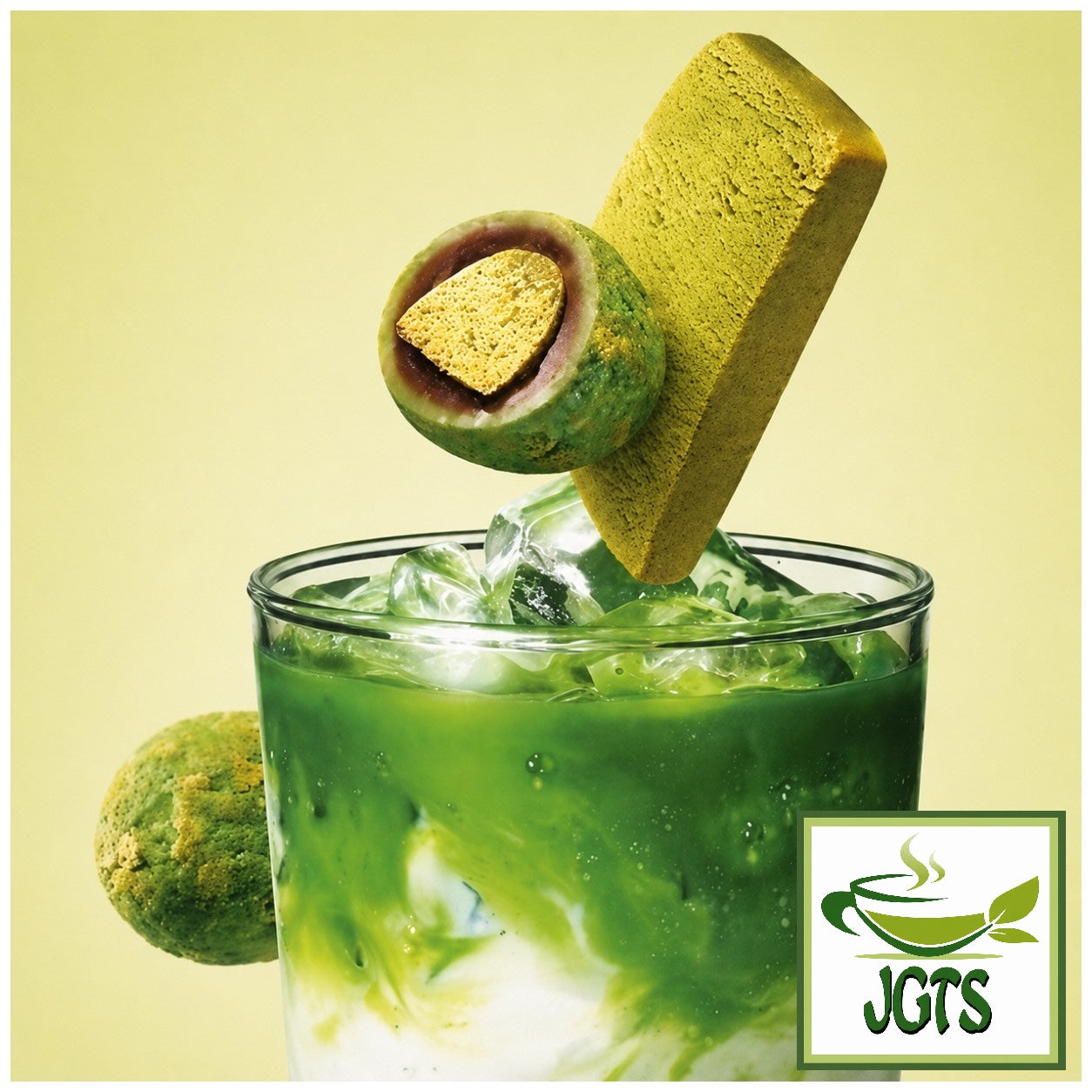 (Lotte) . Premium Ghana Sable Chocolate Deep Uji Matcha - Box image matcha latte
