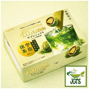 (Lotte) . Premium Ghana Sable Chocolate Deep Uji Matcha - Box view side