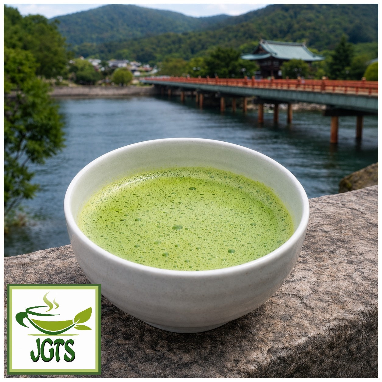 (Maruko) - Japanese Time Uji Matcha - matcha whisked in bowl in Uji