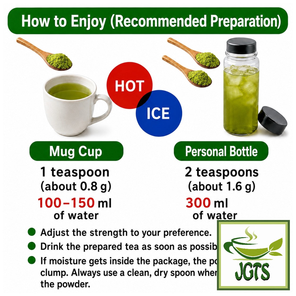 (Maruyama) - Green Tea with Gyokuro - Instructions to prepare green tea (E)