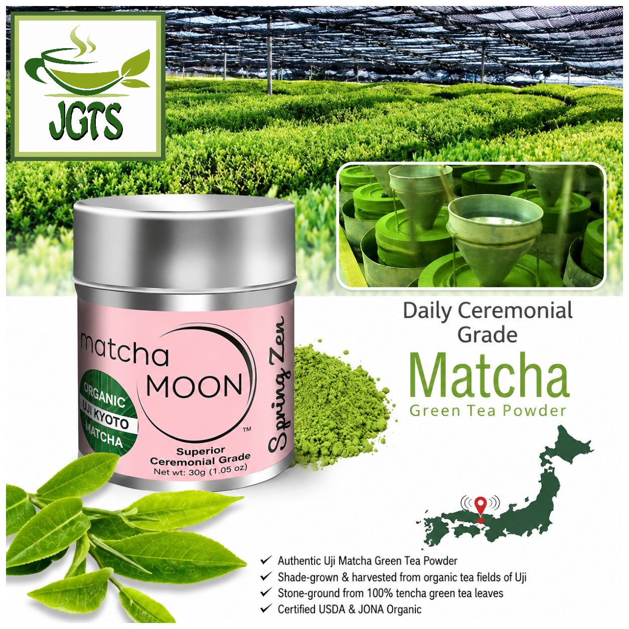 Matcha Moon Spring Zen (Superior Ceremonial Grade) - Superior grade matcha powder 