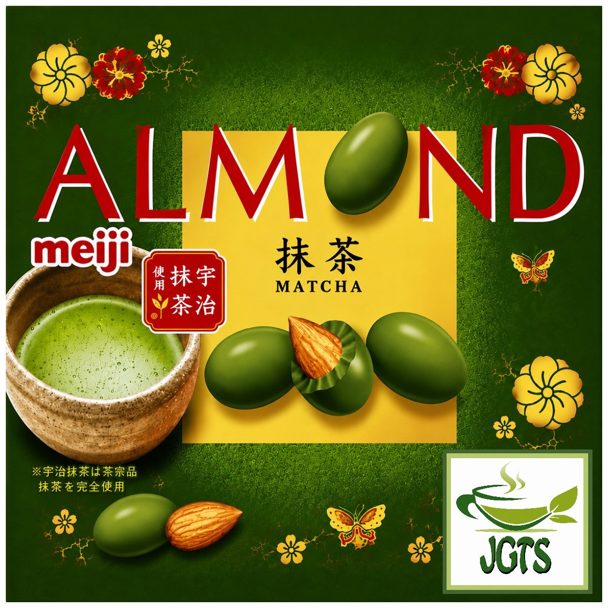 Meiji - Almond Matcha - Meiji quality matcha almonds