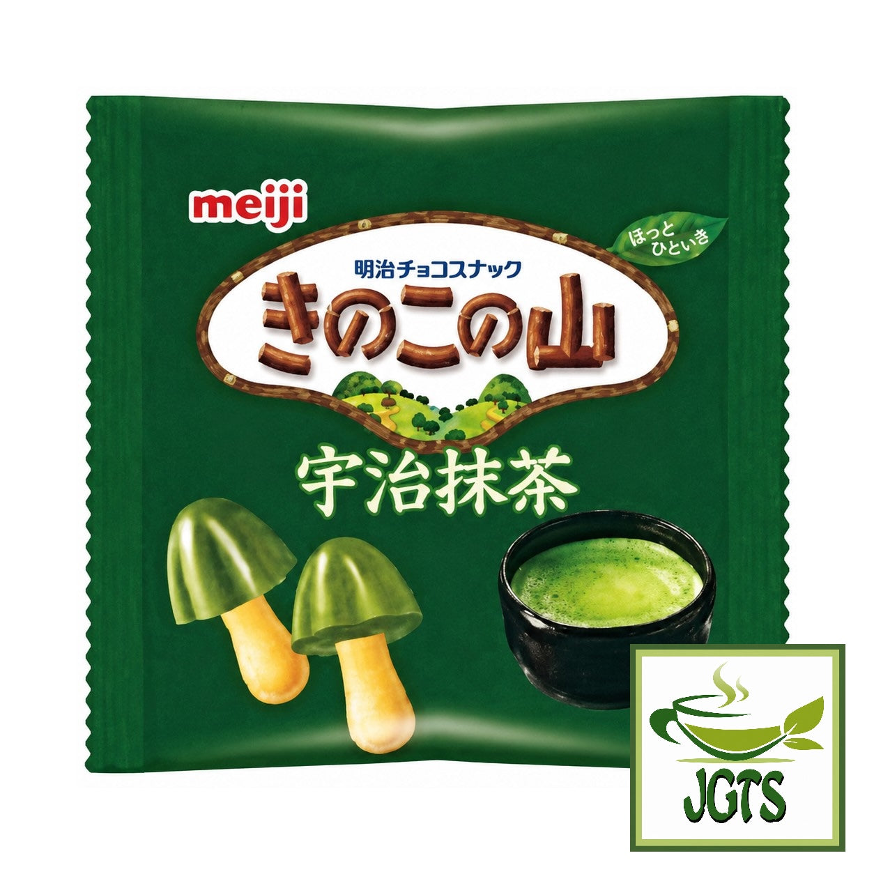 Meiji . Kinoko No Yama Matcha Chocolate - 8 individually wrapped packages