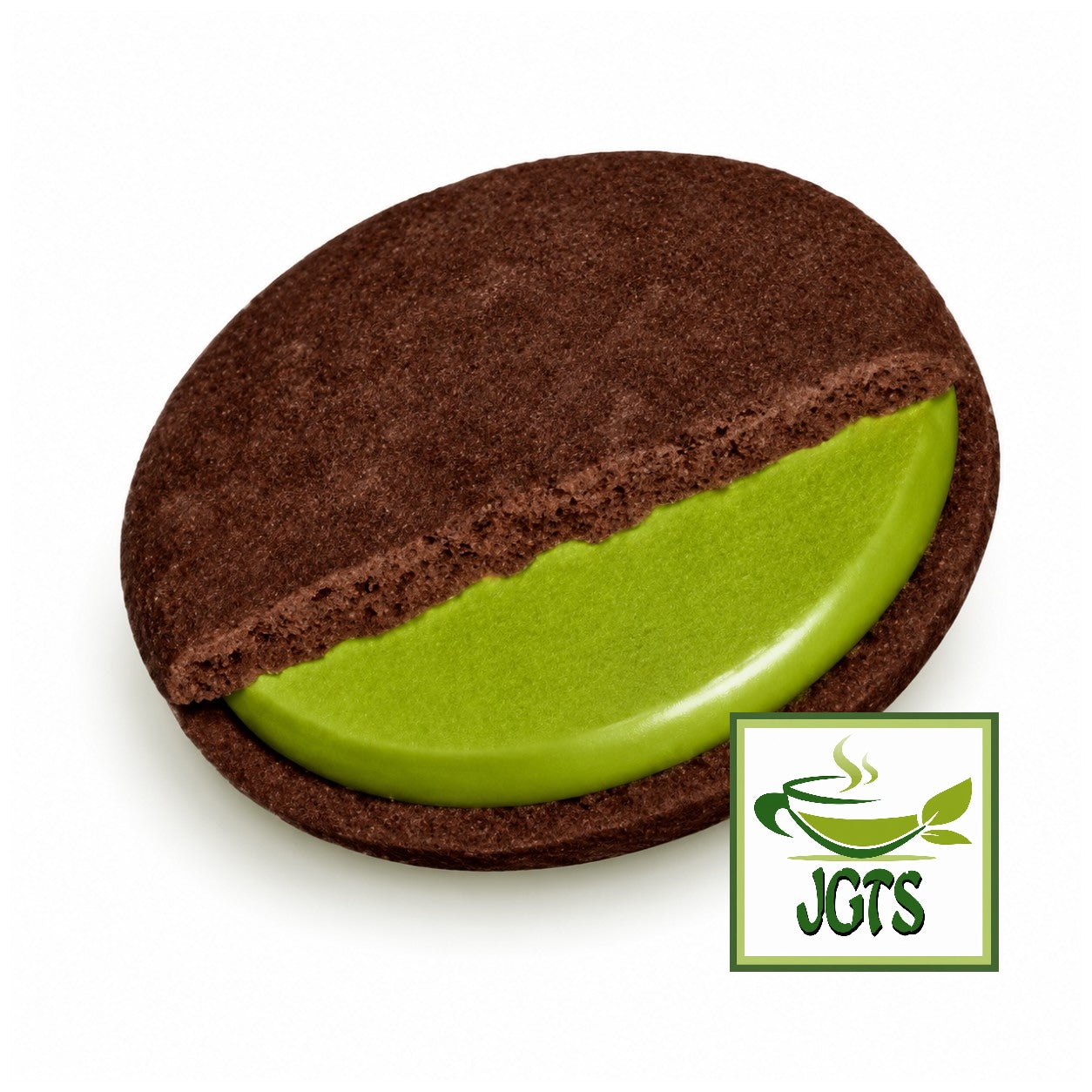 Meiji Dark Chocolate and Matcha Chocolate Sandwich - Cut out view