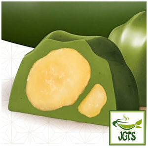 (Meiji) - Macadamia Rich Matcha -  Inside view of matcha and nuts