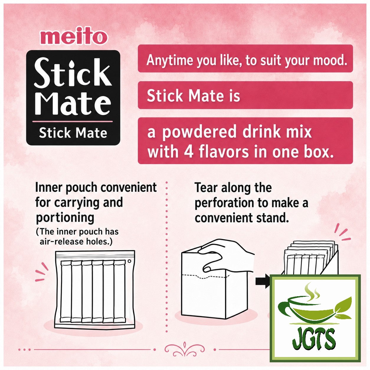 (Meito Sangyo) - Stick Mate Fruit Tea Assortment - Easy take out Stand Box (E)